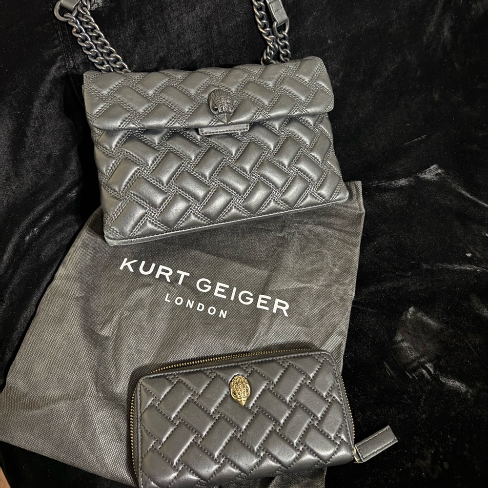 Kurt Geiger Black Quilted Wallet - Picture 2 of 3